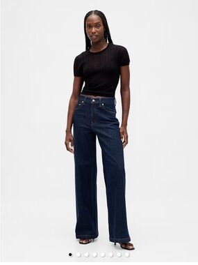 GAP Wide-Leg Jeans in Dark Blue Denim
